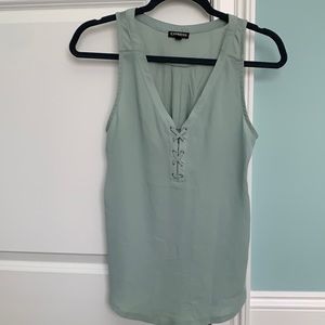 Sage green v-neck tank top